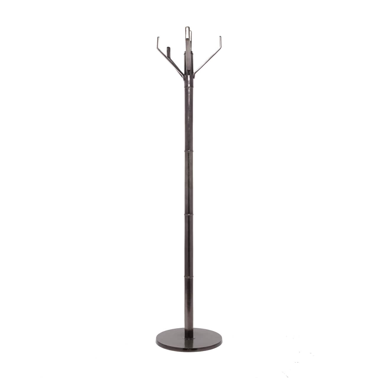 Black Aluminum Contemporary Coat Rack, 68" x 15" x 15"